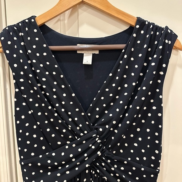 LOFT Navy and White Polka Dot dress. Women’s Size 0 - Picture 2 of 5